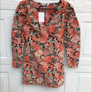 NWT FREE PEOPLE “ DARK COMBO” mini dress  SIZE 2